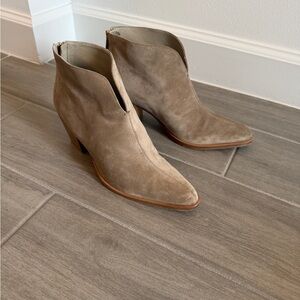 Vince Havana Notch Suede Ankle Bootie
